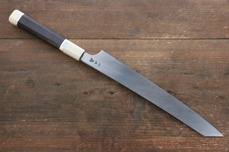 Sakai Takayuki Hien Acero de Plata No.3 Terminado de Espejo Kiritsuke Yanagiba  270mm Mango de Ebano con doble anillo de buffalo acuatico Con funda - Japanny-SP