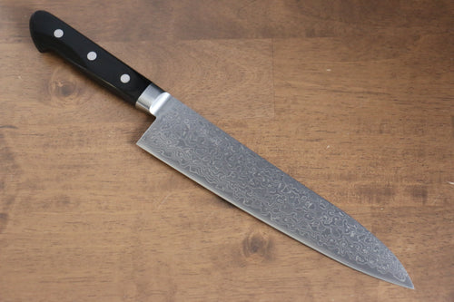 Seisuke Kagami AUS10 Damasco con Terminado de Espejo Gyuto  210mm Mango de Madera de Pakka Negra - Japanny-SP