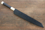 Sakai Takayuki Hien Acero de Plata No.3 Terminado de Espejo Kiritsuke Yanagiba  270mm Mango de Ebano con doble anillo de buffalo acuatico Con funda - Japanny-SP