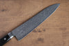 Seisuke Kagami AUS10 Damasco con Terminado de Espejo Gyuto  210mm Mango de Madera de Pakka Negra - Japanny-SP