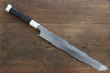 Sakai Takayuki Genbu Honyaki Acero Blanco No.2 Sakimaru Yanagiba  300mm Mango de Ebano con doble anillo de buffalo acuatico Con funda - Japanny-SP