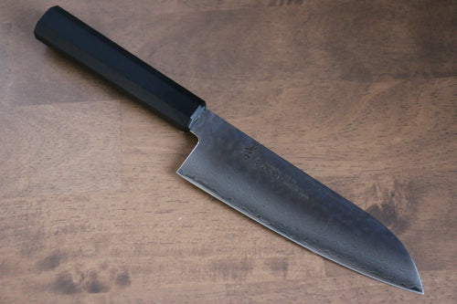 Sakai Takayuki Nanairo VG10 de 33 Capas Santoku  180mm Mango de Resina ABS (Laquerada negra) - Japanny-SP