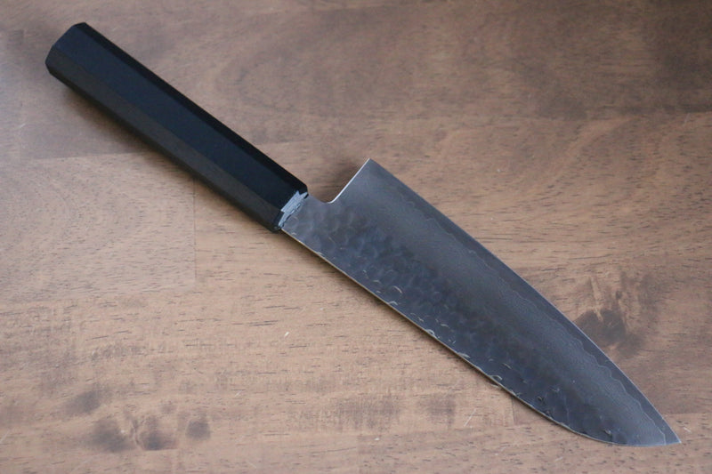 Sakai Takayuki Nanairo VG10 de 33 Capas Santoku  180mm Mango de Resina ABS (Laquerada negra) - Japanny-SP