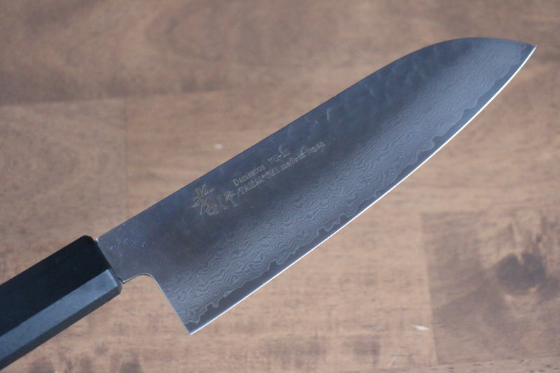 Sakai Takayuki Nanairo VG10 de 33 Capas Santoku  180mm Mango de Resina ABS (Laquerada negra) - Japanny-SP