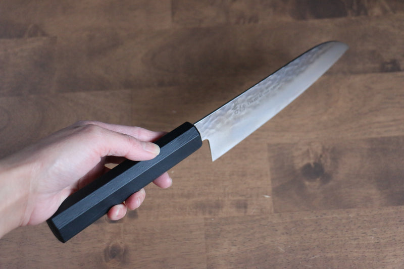 Sakai Takayuki Nanairo VG10 de 33 Capas Santoku  180mm Mango de Resina ABS (Laquerada negra) - Japanny-SP