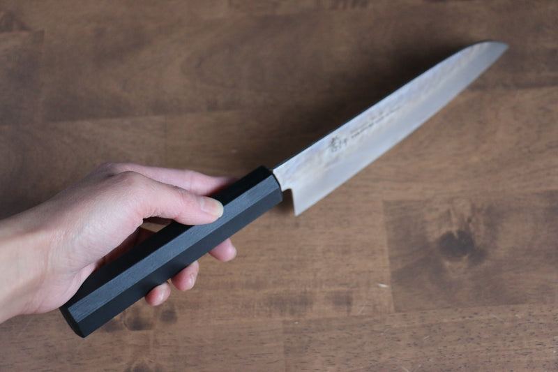 Sakai Takayuki Nanairo VG10 de 33 Capas Santoku  180mm Mango de Resina ABS (Laquerada negra) - Japanny-SP