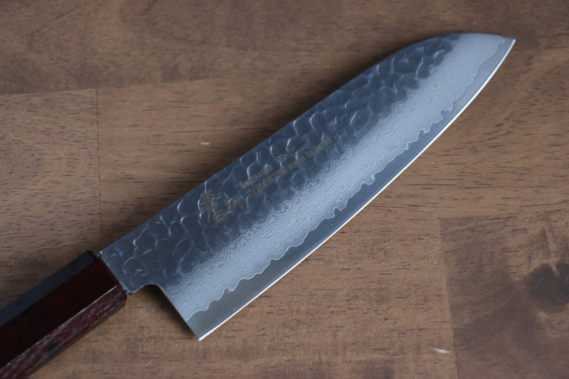 Sakai Takayuki Nanairo VG10 de 33 Capas Santoku  180mm Mango de Resina ABS (Caparazon de tortuga rojo) - Japanny-SP