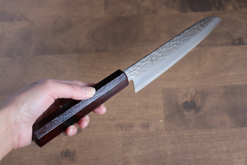 Sakai Takayuki Nanairo VG10 de 33 Capas Santoku  180mm Mango de Resina ABS (Caparazon de tortuga rojo) - Japanny-SP