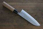 Seisuke Acero Azul No.2 Nashiji Santoku  165mm Mango de Castaña - Japanny-SP