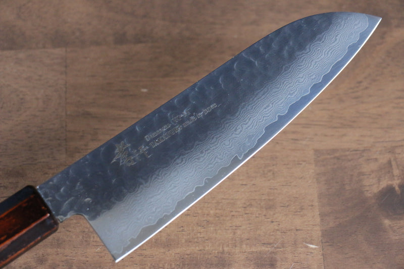 Sakai Takayuki Nanairo VG10 de 33 Capas Santoku  180mm Mango de Resina ABS (Grano de madera retro) - Japanny-SP