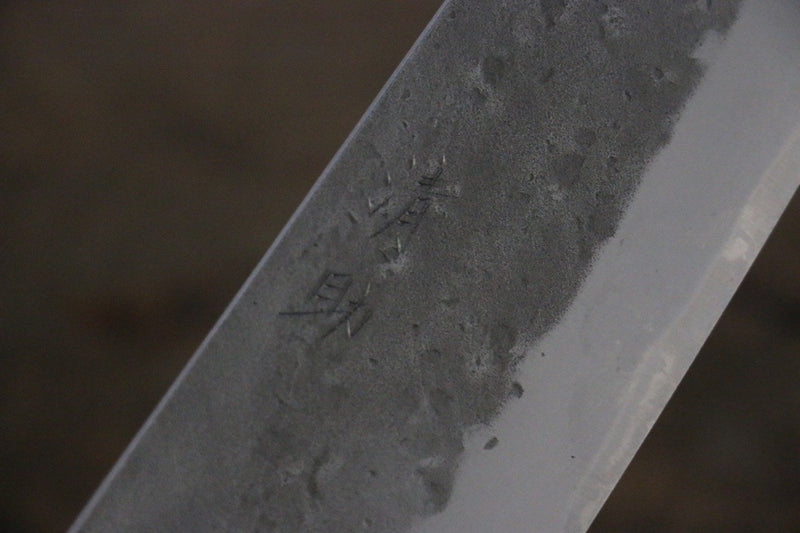 Seisuke Acero Azul No.2 Nashiji Santoku  165mm Mango de Castaña - Japanny-SP