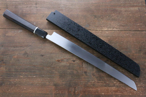 Sakai Takayuki Honyaki Acero Azul No.2 Terminado de Espejo Sakimaru Takohiki  300mm Mango de Ebano con anillo Con funda - Japanny-SP