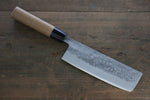 Seisuke Acero Azul No.2 Nashiji Nakiri  165mm Mango de Castaña - Japanny-SP