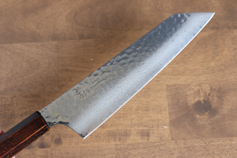 Sakai Takayuki Nanairo VG10 de 33 Capas Kengata Gyuto  190mm Mango de Resina ABS (Grano de madera retro) - Japanny-SP