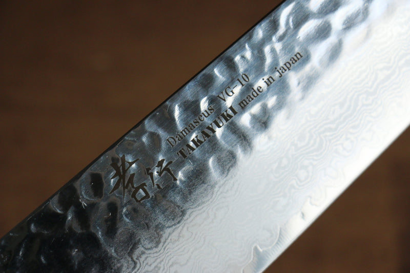 Sakai Takayuki Nanairo VG10 de 33 Capas Kengata Gyuto  190mm Mango de Resina ABS (Caparazon de tortuga) - Japanny-SP