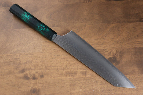 Sakai Takayuki Nanairo VG10 de 33 Capas Kengata Gyuto  190mm Mango de Resina ABS (Caparazon de tortuga verde) - Japanny-SP