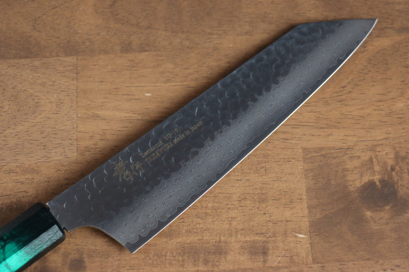 Sakai Takayuki Nanairo VG10 de 33 Capas Kengata Gyuto  190mm Mango de Resina ABS (Caparazon de tortuga verde) - Japanny-SP