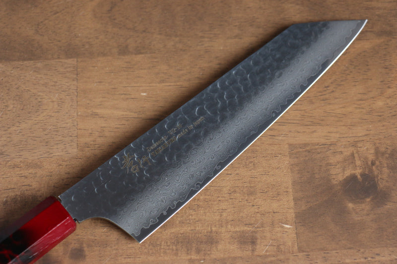 Sakai Takayuki Nanairo VG10 de 33 Capas Kengata Gyuto  190mm Mango de Resina ABS (Caparazon de tortuga rojo) - Japanny-SP