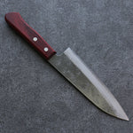 Seisuke Super Azul Martillado Santoku  165mm Mango de Madera de pakka roja - Japanny-SP