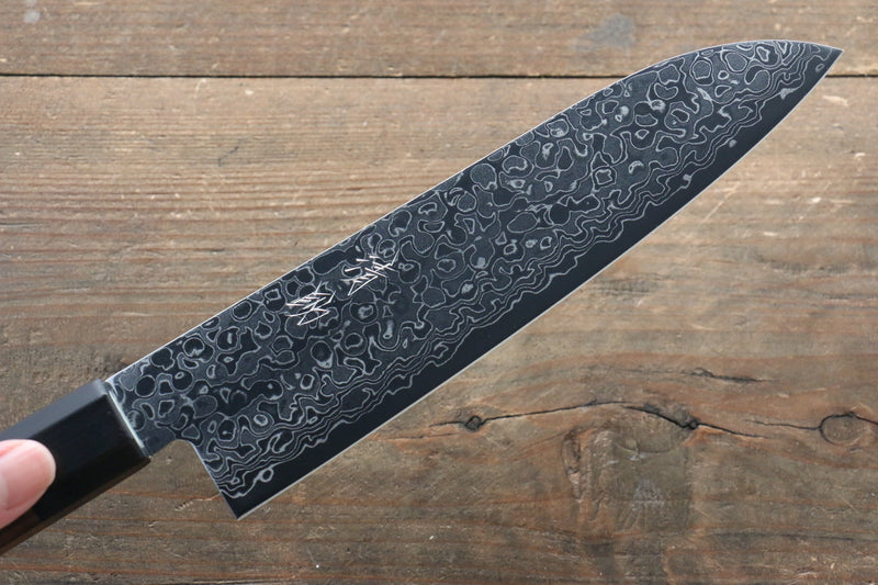 Seisuke AUS10 Damasco Santoku  180mm Mango de Shitan - Japanny-SP