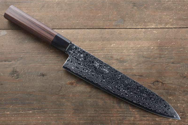 Seisuke AUS10 Damasco Gyuto  210mm Mango de Shitan - Japanny-SP