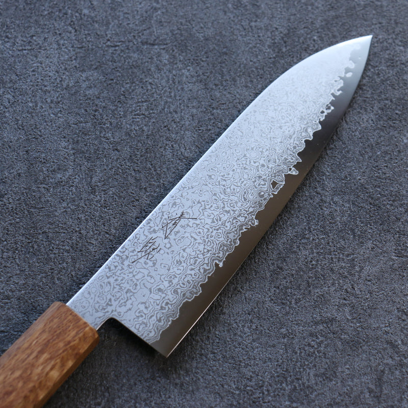 Seisuke VG10 Damasco Santoku  180mm Mango de Arce quemado - Japanny-SP