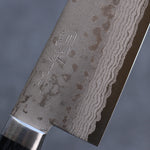 Kunihira Sairyu VG10 Damasco Santoku  170mm Mango de azul marino de pakka negra - Japanny-SP