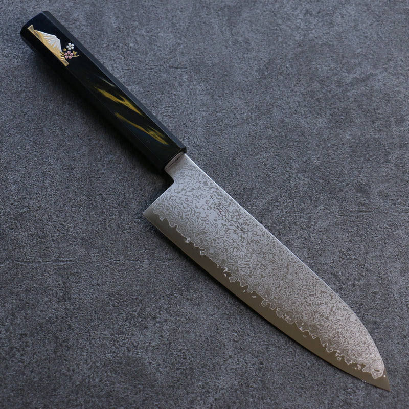 Seisuke VG10 Damasco Santoku  180mm Mango de Laquerado con Monte Fuji - Japanny-SP