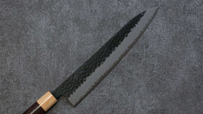 Seisuke Shitan Super Azul Martillado Kurouchi Gyuto  240mm Mango de Shitan - Japanny-SP