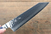 Seisuke Aotsuchi AUS10 Martillado Kiritsuke Santoku  195mm Mango de Madera de pakka azul - Japanny-SP