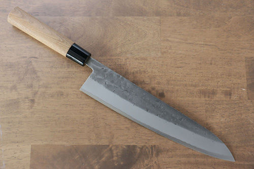 Seisuke Acero Azul No.2 Nashiji Gyuto  240mm Mango de Castaña - Japanny-SP