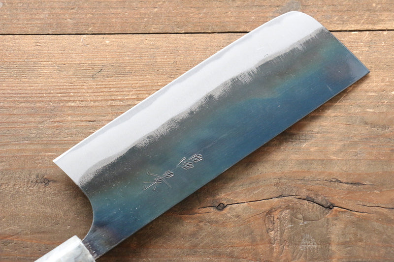 Masakage Masakage Mizu Blue Steel No.2 Black Finished Nakiri  170mm with American Cherry Handle - Japanny-SP