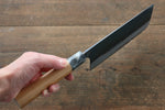 Masakage Masakage Mizu Blue Steel No.2 Black Finished Nakiri  170mm with American Cherry Handle - Japanny-SP