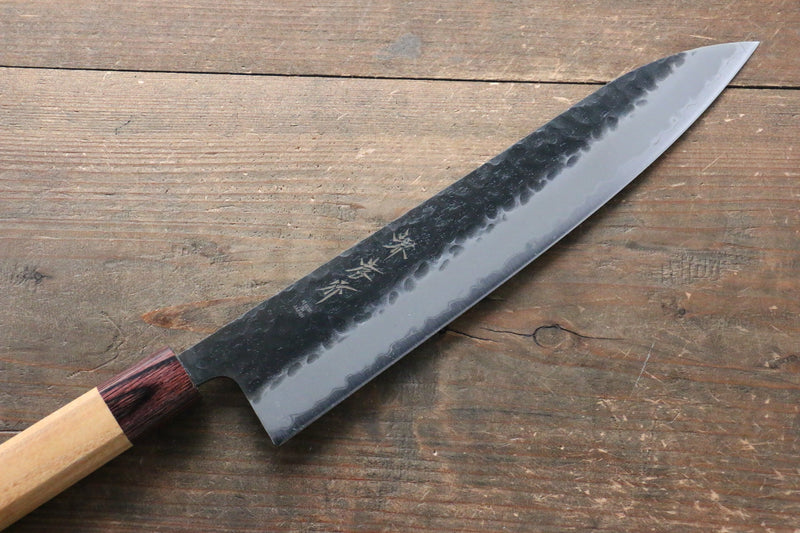 Sakai Takayuki Super Azul Martillado Terminado Negro Gyuto  240mm Mango de Keyaki (Olmo Japones) - Japanny-SP