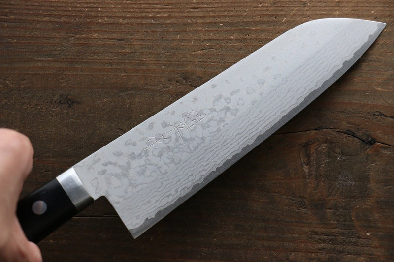 Kunihira Sairyu VG10 Damasco Santoku  170mm Mango de Madera de pakka - Japanny-SP