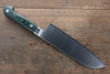 Sakai Takayuki Gran Chef Gran Chef Acero Sueco Santoku 180mm Mango de Micarta verde - Japanny-SP