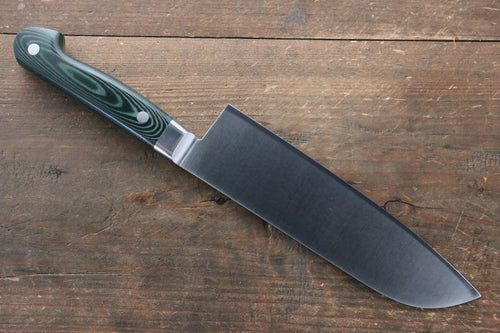 Sakai Takayuki Gran Chef Gran Chef Acero Sueco Santoku 180mm Mango de Micarta verde - Japanny-SP