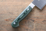 Sakai Takayuki Gran Chef Gran Chef Acero Sueco Santoku 180mm Mango de Micarta verde - Japanny-SP