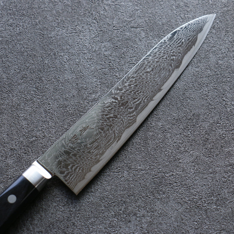 Seisuke Nami AUS10 Damasco con Terminado de Espejo Gyuto  210mm Mango de Madera de Pakka Negra - Japanny-SP