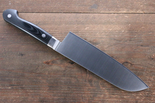 Sakai Takayuki Gran Chef Gran Chef Acero Sueco Santoku 180mm Mango de Micarta Negra - Japanny-SP