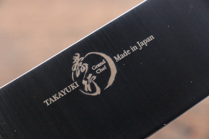 Sakai Takayuki Gran Chef Gran Chef Acero Sueco Santoku 180mm Mango de Micarta cafe - Japanny-SP