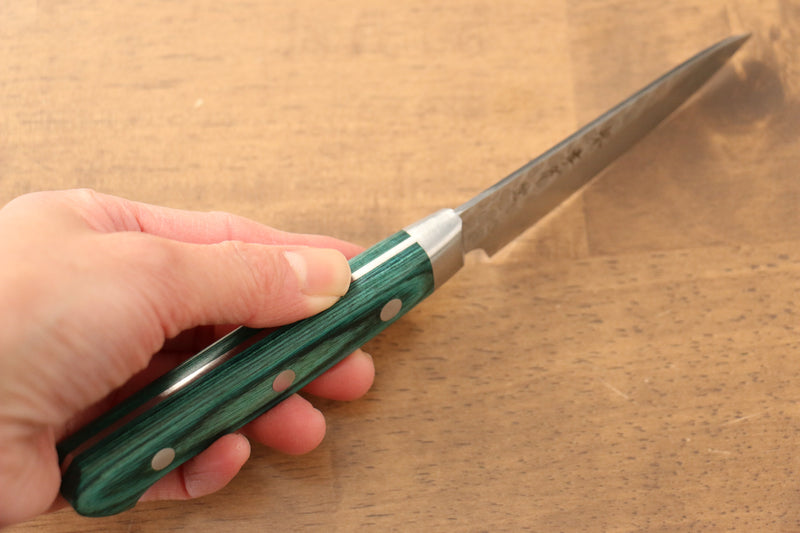 Sakai Takayuki VG10 Damasco de 17 Capas Petty-Utilitario  80mm Mango de Madera de pakka verde - Japanny-SP