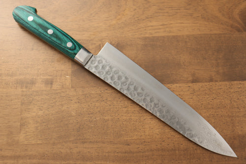 Sakai Takayuki VG10 Damasco de 17 Capas Gyuto  210mm Mango de Madera de pakka verde - Japanny-SP