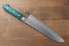 Sakai Takayuki VG10 Damasco de 17 Capas Santoku  170mm Mango de Madera de pakka verde - Japanny-SP