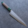 Seisuke Acero de Plata No.3 Martillado Gyuto  210mm Mango de Nogal(doble anillo de pakka verde) - Japanny-SP