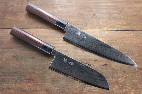 Seisuke Damasco VG10 de 63 capas Santoku 165mm y Gyuto 210mm Set de cuchillos de cocinero Japoneses - Japanny-SP