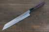 Hideo Kitaoka [Para zurdos] Acero Blanco No.2 Damasco Kiritsuke Yanagiba  240mm Mango de Shitan - Japanny-SP