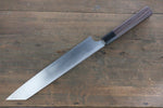 Hideo Kitaoka [Para zurdos] Acero Blanco No.2 Damasco Kiritsuke Yanagiba  240mm Mango de Shitan - Japanny-SP