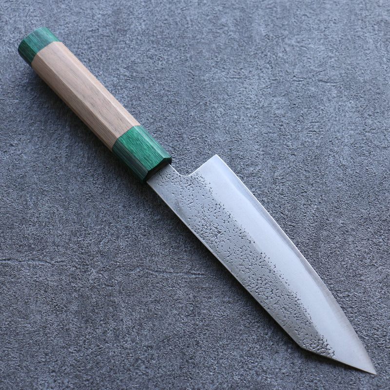 Seisuke Super Azul Martillado Bunka  165mm Mango de Nogal(doble anillo de pakka verde) - Japanny-SP