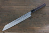 Hideo Kitaoka [Para zurdos] Acero Blanco No.2 Damasco Kiritsuke Yanagiba  270mm Mango de Shitan - Japanny-SP